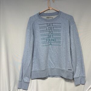Prana Light Blue Get lost to get found organic cotton Sweatshirt M